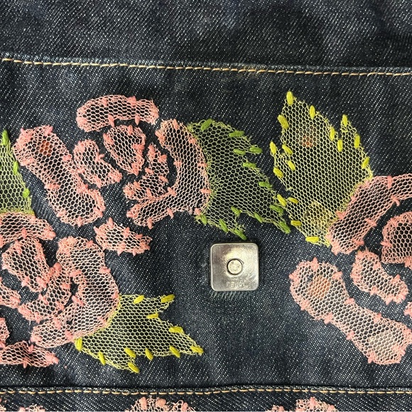 Fendi baguette denim floral vintage - Picture 2 of 16